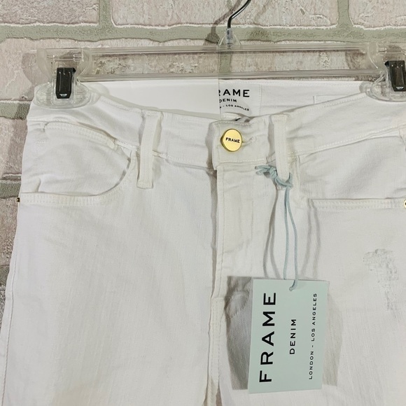 Frame NWT Le High Skinny Distressed Blanc … - Picture 7 of 11